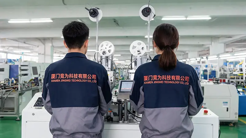A Xiamen Jingwei Technology avança a eficiência da produção com a nova máquina automática de crimpagem de terminais