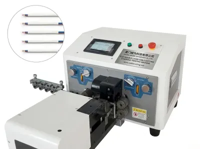 Máquina Automática de Corte, Decapagem e Torção de Cabo Plano Dupla Camada WPM-320