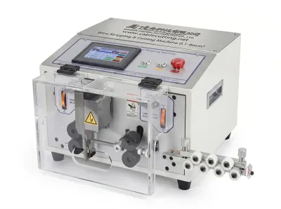 Máquina Automática de Descascar e Cortar Fios com Tela de Toque WPM-ES - Máquina de Corte e Descascamento de Fios