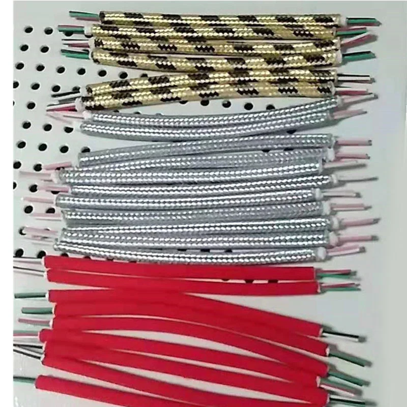 exibição de amostra de máquina de corte e decapagem de cabo trançado de nylon, máquina de decapagem de aquecimento