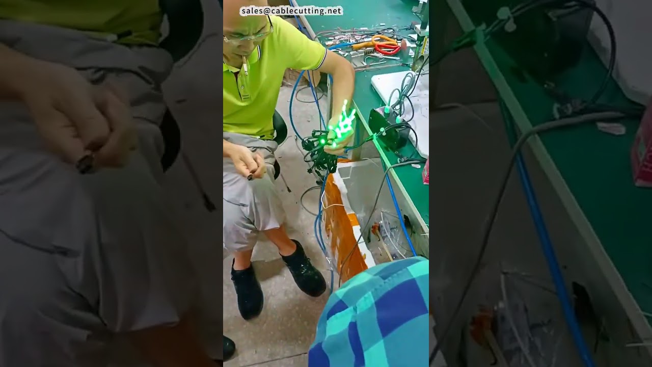 Máquina de Solda Semiautomática: Demonstração e Teste de Luzes LED