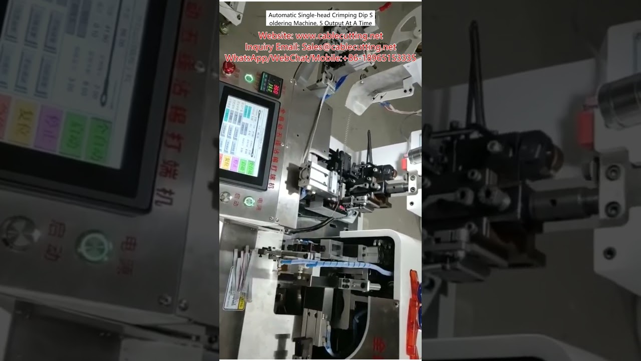 Máquina Automática de Crimpagem e Solda por Imersão - Cabeça Única, 5 Saídas Simultâneas