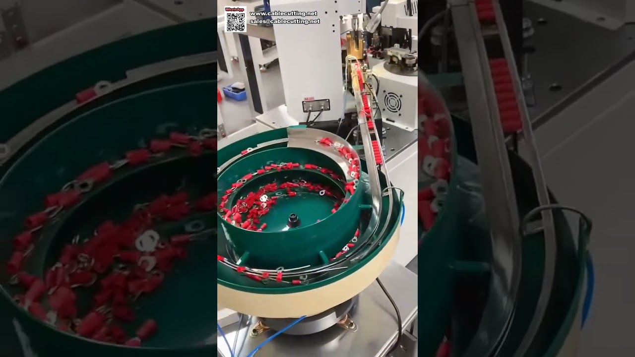 Máquina de Crimpagem Automática para Terminais Pré-Isolados O/U com Alimentador Vibratório – Alta Eficiência