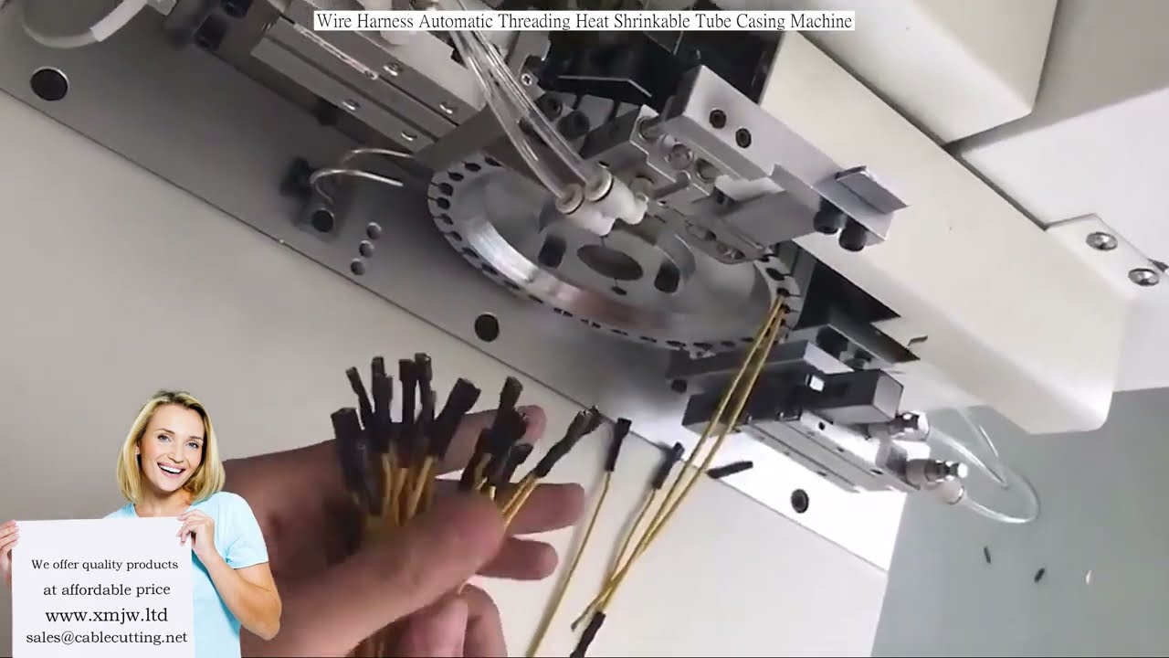 Máquina Automática de Enfiação e Aplicação de Tubo Termorretrátil para Chicotes Elétricos
