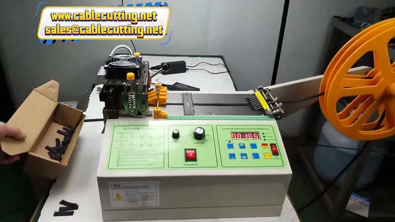 Máquina de Corte de Fita de Tecido com Faca Quente e Fria e Elemento Mágico para Tubo Adesivo e Zíper